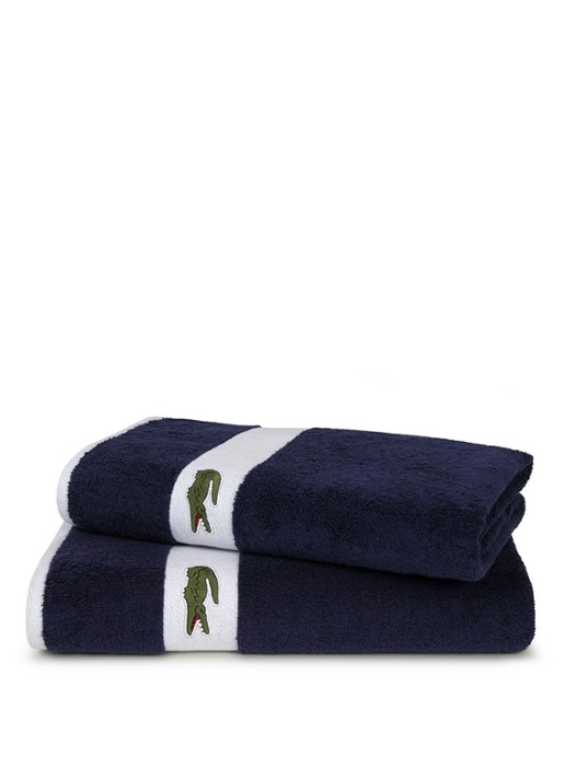 Lacoste L Casual badlaken - 450 gr/m2 - 90 x 150 cm - voorkant 6 blauw
