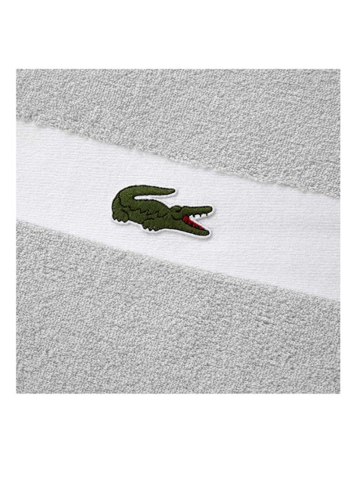 Lacoste L Casual badlaken - 450 gr/m2 - 90 x 150 cm - detail zilver