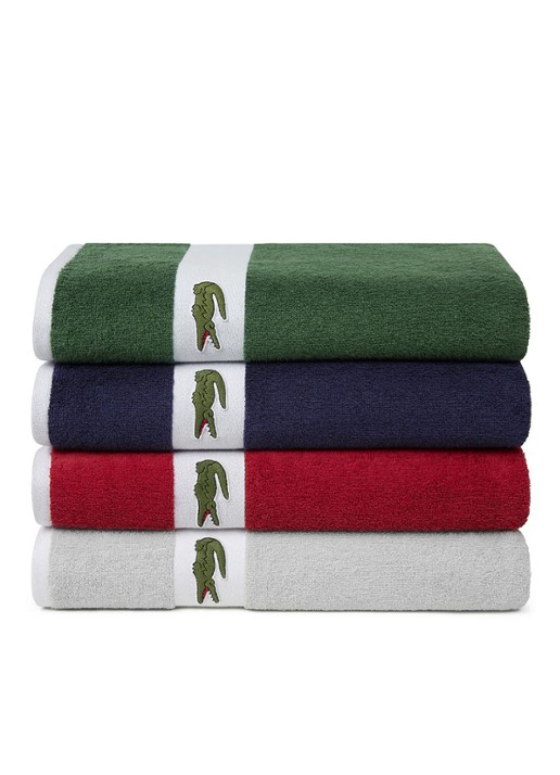 Lacoste L Casual badlaken - 450 gr/m2 - 90 x 150 cm - detail 3 zilver
