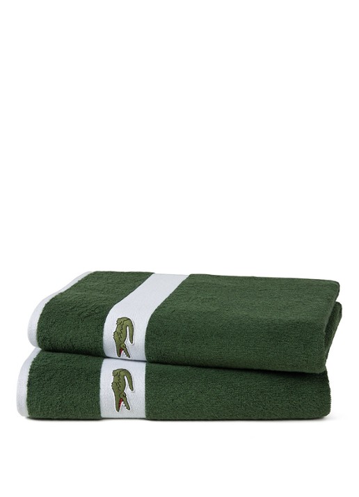 Lacoste L Casual badlaken - 450 gr/m2 - 90 x 150 cm - voorkant 6 groen