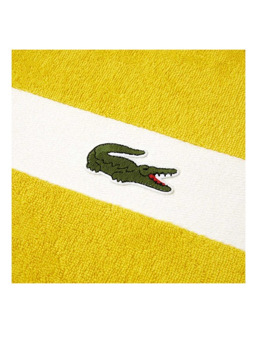Lacoste L Casual badlaken - 450 gr/m2 - 90 x 150 cm - detail geel