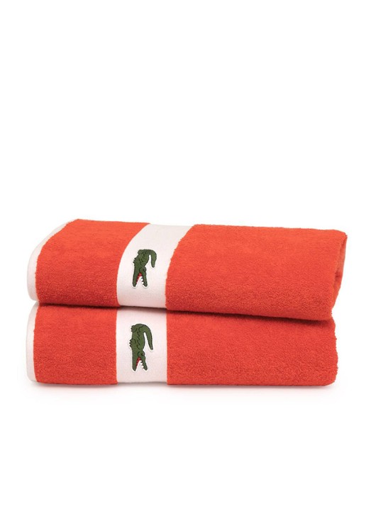 Lacoste L Casual badlaken - 450 gr/m2 - 90 x 150 cm - achterkant 2 oranjerood