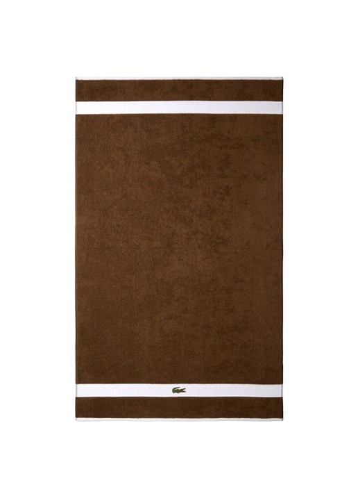Lacoste L Casual badlaken - 450 gr/m2 - 90 x 150 cm - voorkant 2 bruin