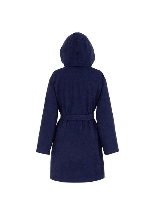 Lacoste L Confort badjas met logoborduring - achterkant 3 donkerblauw