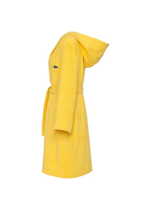 Lacoste L Confort badjas met logoborduring - detail 3 geel