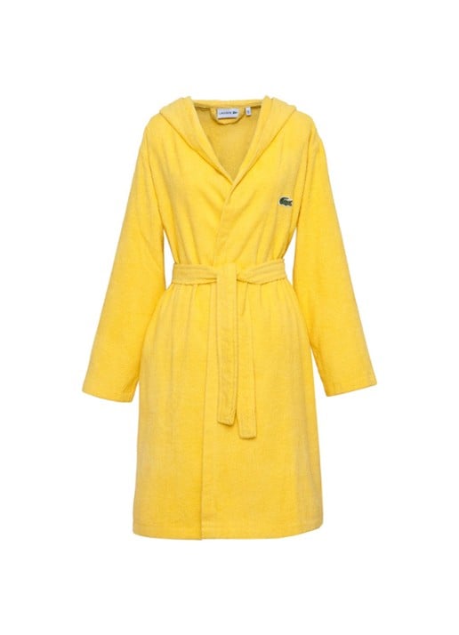 Lacoste L Confort badjas met logoborduring - voorkant geel