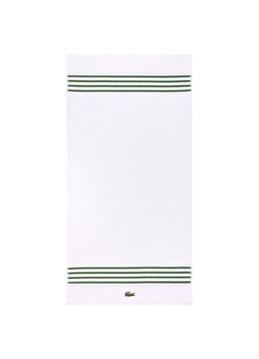 Lacoste L Courtline badlaken - 420 gr/m2 - 70 x 140 cm - voorkant donkergroen