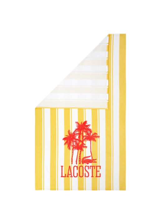 Lacoste L Fancy strandlaken - 100 x 170 cm - voorkant 2 geel