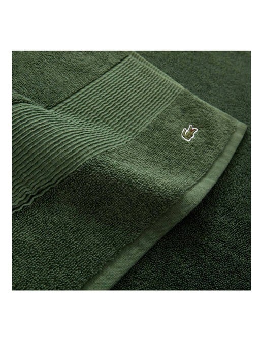 Lacoste L Lecroco badhanddoek - 600 gr/m2 - 50 x 100 cm - detail 2 groen