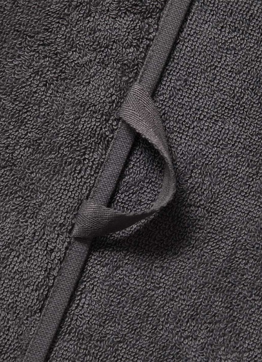 Lacoste L Lecroco badhanddoek - 600 gr/m2 - 50 x 100 cm - voorkant 5 antraciet