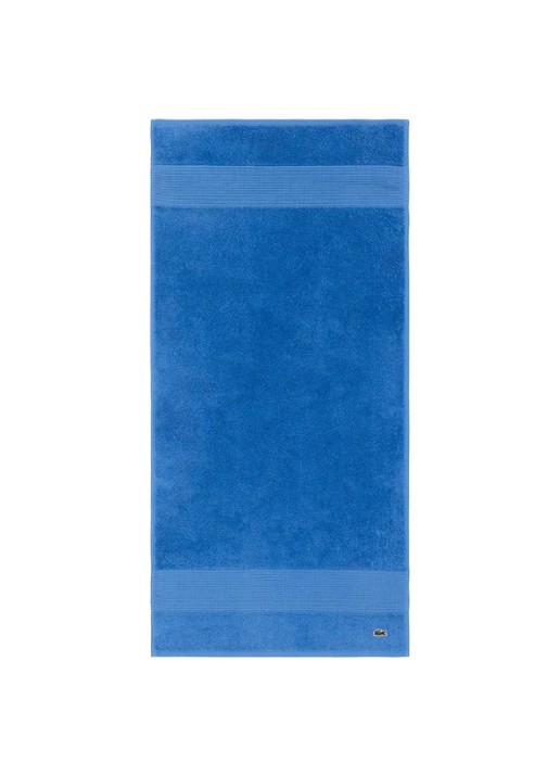 Lacoste L Lecroco badhanddoek - 600 gr/m2 - 50 x 100 cm - voorkant blauw