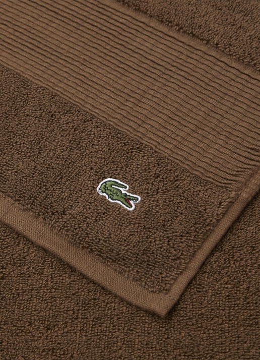 Lacoste L Lecroco badlaken - 600 gr/m2 - 100 x 150 cm - achterkant hazelnootbruin