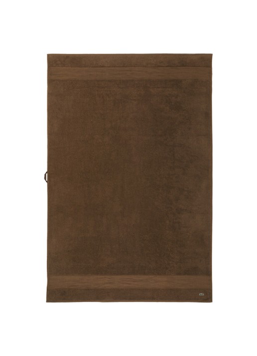 Lacoste L Lecroco badlaken - 600 gr/m2 - 100 x 150 cm - voorkant 2 hazelnootbruin