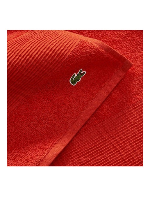 Lacoste L Lecroco badlaken - 600 gr/m2 -  70 x 140 cm - achterkant 3 oranje