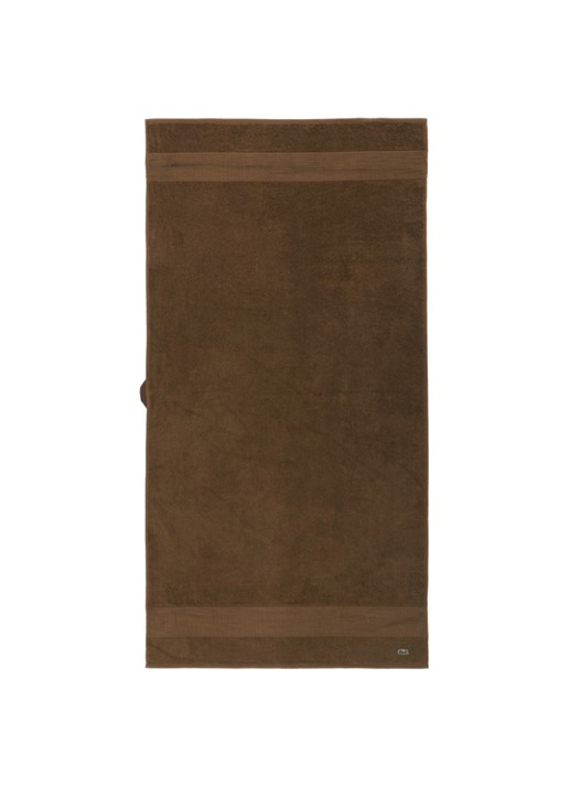 Lacoste L Lecroco badlaken - 600 gr/m2 -  70 x 140 cm - voorkant 2 hazelnootbruin