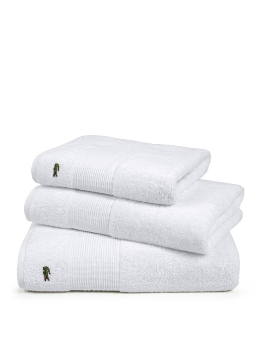 Lacoste L Lecroco gastendoek - 600 gr/m2 - 60 x 40 cm - detail 2 wit