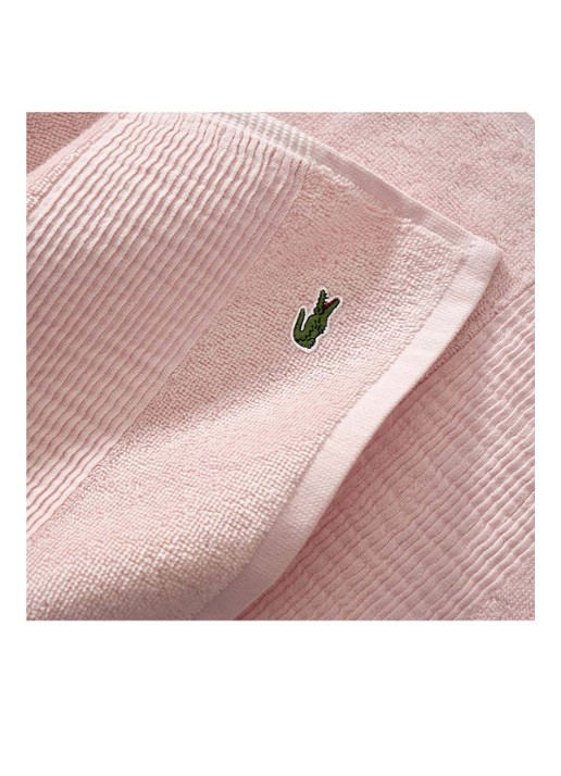 Lacoste L Lecroco gastendoek - 600 gr/m2 - 60 x 40 cm - achterkant 5 lichtroze