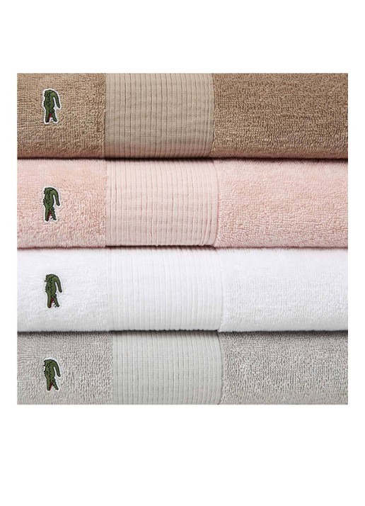 Lacoste L Lecroco gastendoek - 600 gr/m2 - 60 x 40 cm - detail 4 lichtroze