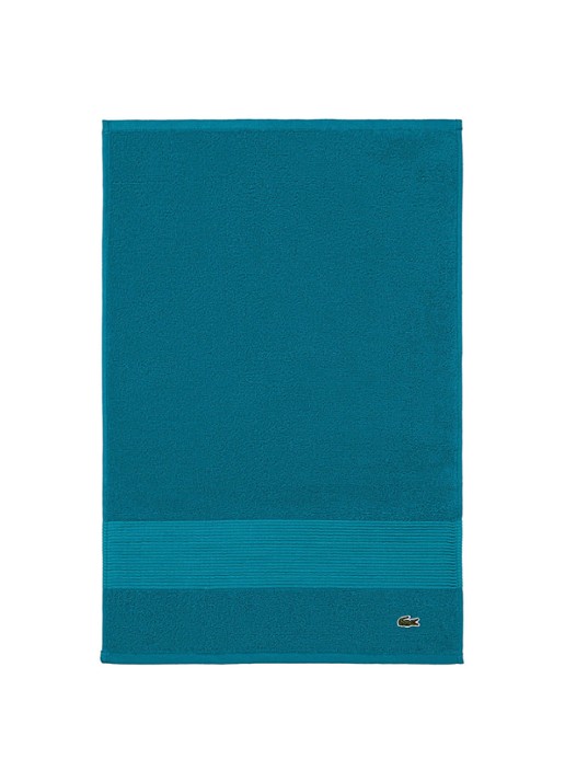 Lacoste L Lecroco gastendoek - 600 gr/m2 - 60 x 40 cm - voorkant turquoise
