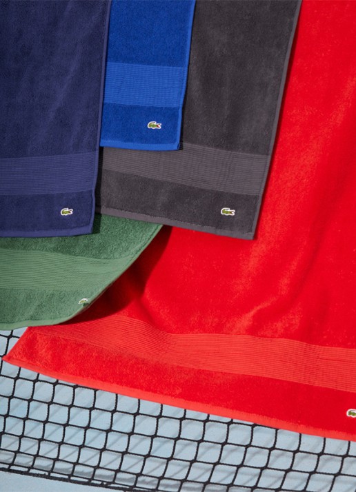 Lacoste L Lecroco gastendoek - 600 gr/m2 - 60 x 40 cm - detail 4 antraciet