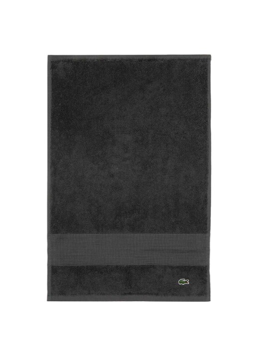 Lacoste L Lecroco gastendoek - 600 gr/m2 - 60 x 40 cm - voorkant antraciet