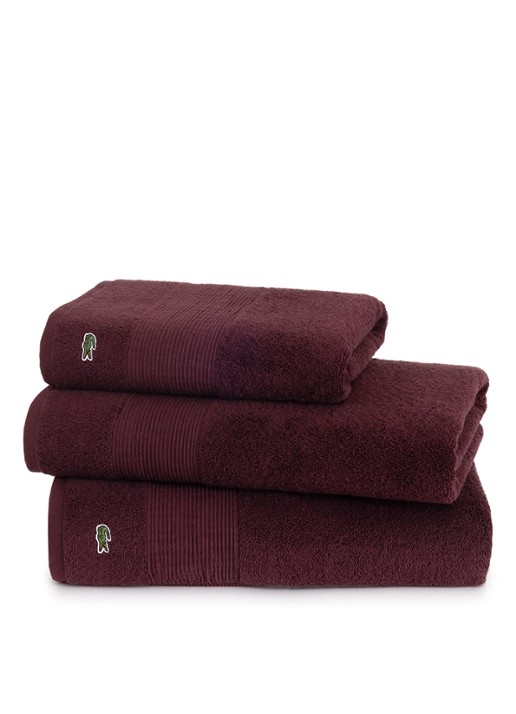 Lacoste L Lecroco gastendoek - 600 gr/m2 - 60 x 40 cm - achterkant bordeauxrood