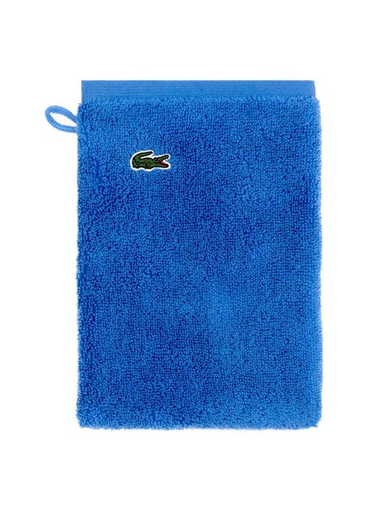 Lacoste L Lecroco washand - 600 gr/m2 - 15 x 21 cm - voorkant blauw