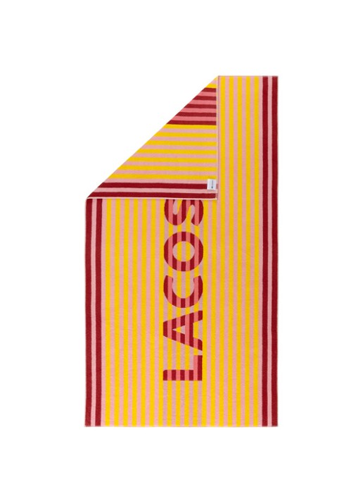 Lacoste L Master strandlaken 90 x 160 cm - achterkant geel