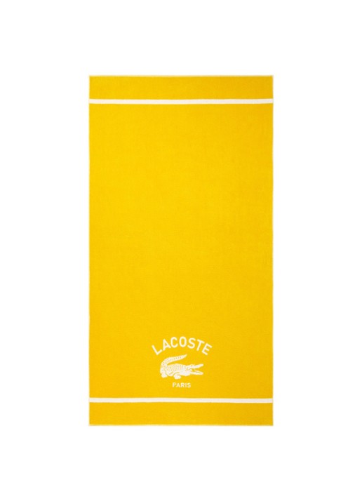 Lacoste L Origine strandlaken 90 x 160 cm - voorkant 2 geel