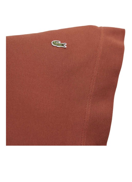 Lacoste L Piqué kussensloop van piqué katoen - detail 3 roodbruin