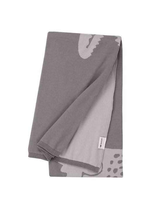 Lacoste L Reflet plaid 130 x 170 cm - voorkant 5 grijs