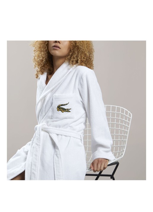 Lacoste L Rene badjas - unisex - detail 2 wit