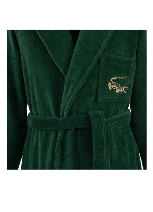 Lacoste L Rene badjas - unisex - detail 7 bronsgroen