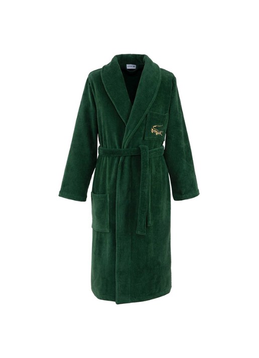 Lacoste L Rene badjas - unisex - voorkant 6 bronsgroen