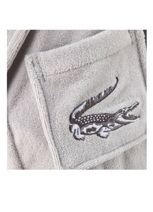 Lacoste L Rene badjas - unisex - detail 2 grijs