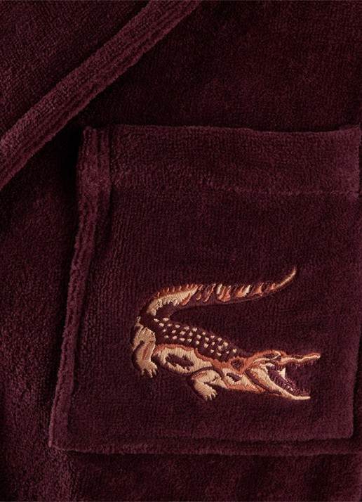 Lacoste L Rene badjas - unisex - achterkant 9 bordeauxrood