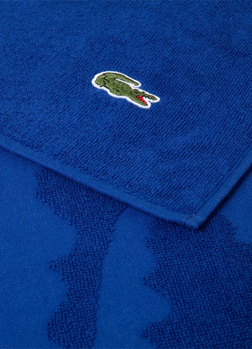 Lacoste L Sport strandlaken van  katoen - 90 x 160 cm  - achterkant kobaltblauw