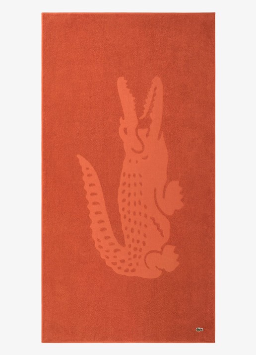 Lacoste L Sport strandlaken van  katoen - 90 x 160 cm  - voorkant 2 roestbruin