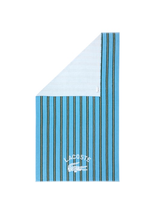 Lacoste L Sunstripe strandlaken - 90 x 160 cm - voorkant 2 blauw