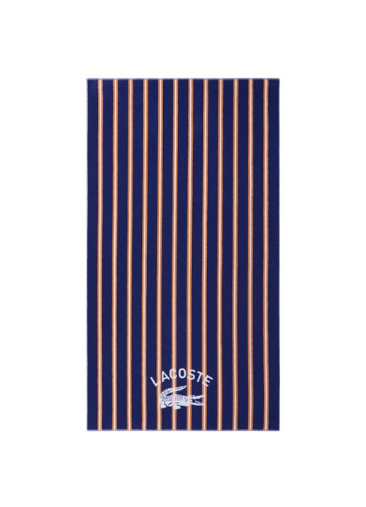 Lacoste L Sunstripe strandlaken - 90 x 160 cm - voorkant 3 saphir