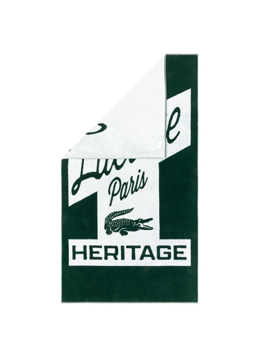 Lacoste Lretro badlaken 90 x 160 cm - voorkant 3 bronsgroen