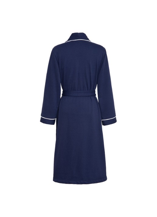 Lacoste Marine badjas met logoborduring - achterkant 2 donkerblauw