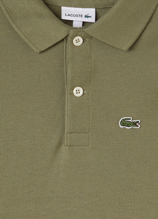 Lacoste Polo van piqué katoen met logoborduring - detail 3 olijfgroen