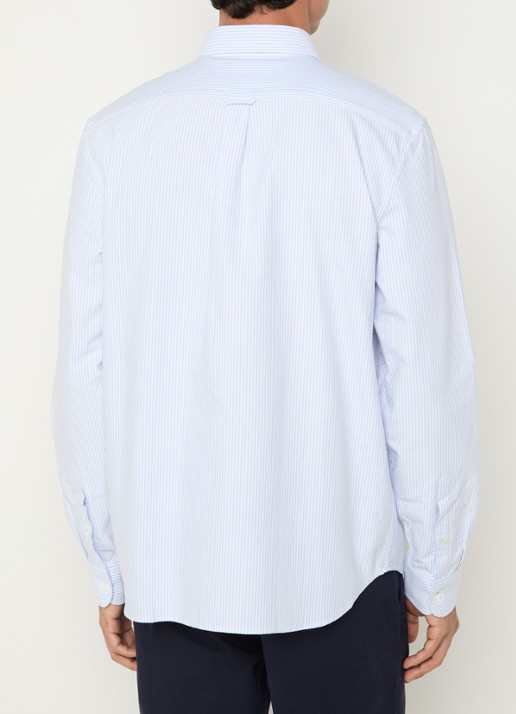 Lacoste Regular fit overhemd met borstzak en streepprint - achterkant 4 beige