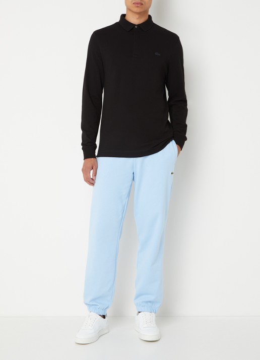 Lacoste Regular fit polo met logoborduring - voorkant 4 zwart