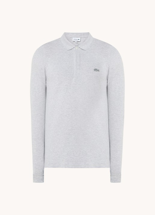 Lacoste Regular fit polo met logoborduring - voorkant 3 grijsmele