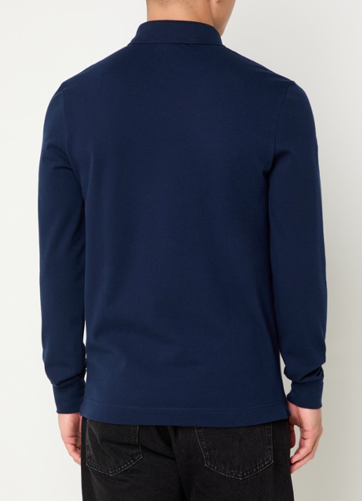 Lacoste Regular fit polo met logoborduring - achterkant 4 donkerblauw