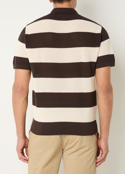 Lacoste Regular fit polo met structuur - achterkant 3 beige