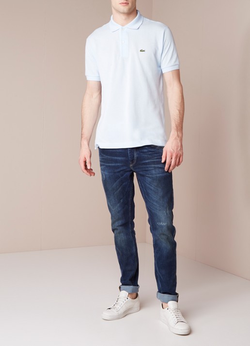 Lacoste Regular fit polo van piqué katoen - voorkant 3 lichtblauw