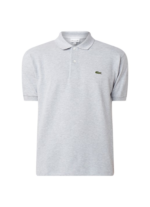 Lacoste Regular fit polo van piqué katoen  - voorkant 2 lichtgrijs